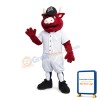 Strong Red Brown Athlete Bull Mascot Costume