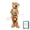So Lovely Brown Bear With Scarf Mascot Costume