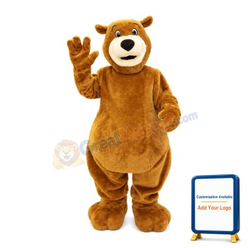 Likable Tall Brown Bear Mascot Costume
