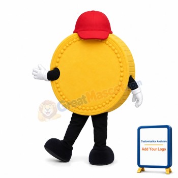 Cartoon Dollar Gold Coin Mascot Costume