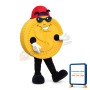 Cartoon Dollar Gold Coin Mascot Costume