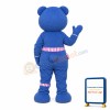Denim Blue Printed Bear Mascot Costume