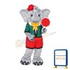 Grey Elephant Holding Stop Sign Mascot Costume