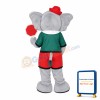 Grey Elephant Holding Stop Sign Mascot Costume