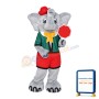 Grey Elephant Holding Stop Sign Mascot Costume