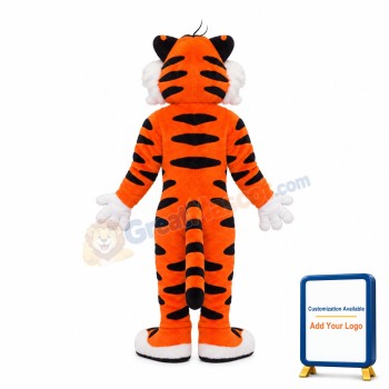 Orange Tiger With Number Plate Mascot Costume