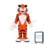 Orange Tiger With Number Plate Mascot Costume