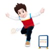 Excited Little Boy With Lush Hair Mascot Costume
