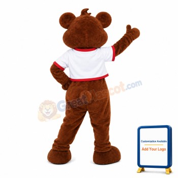 Brown Bear With White Top Mascot Costume