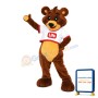 Brown Bear With White Top Mascot Costume