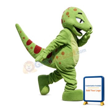 Running Green Dinosaur Mascot Costume