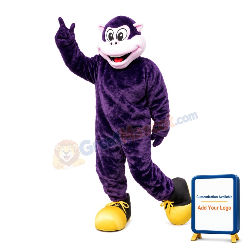 Big Mouth Monkey With Gold Shoes Mascot Costume