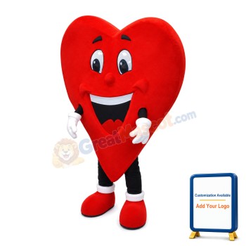 Cartoon Red Love Heart Mascot Costume