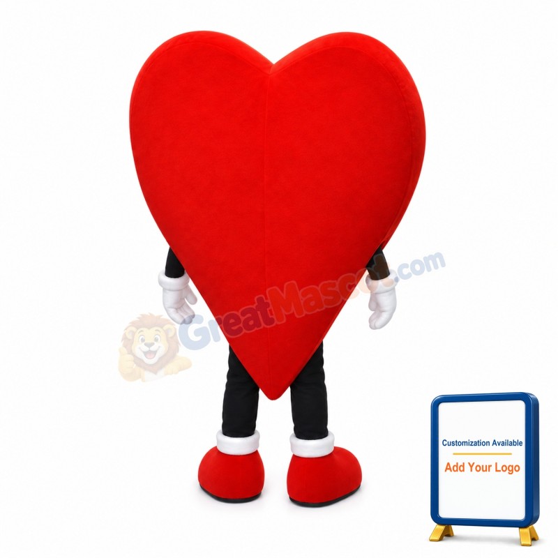 Cartoon Red Love Heart Mascot Costume