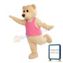 Beige Bear With Pink Vest Mascot Costume