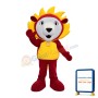Stunned Little Lion With Yellow Mane Mascot Costume