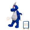 Cartoon Blue Dinosaur With White Horn Mascot Costume