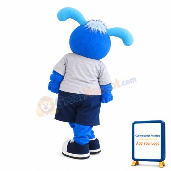 Strange Blue Monster With Flared Mouth Mascot Costume