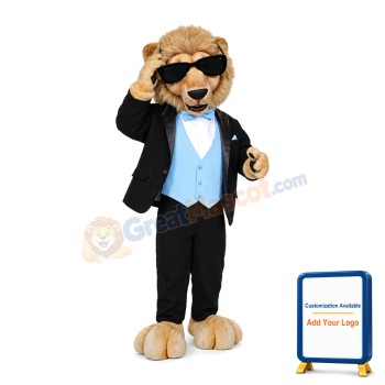 Handsome Cool Lion With Sunglasses Mascot Costume