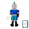 Blue Soldier Holding A Shield Mascot Costume
