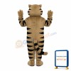 Short Plush Grey Tiger Mascot Costume