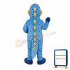 Yellow & Light Blue Speckled Dinosaur Mascot Costume