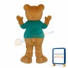 Greeting Bear With Green Shirt Mascot Costume