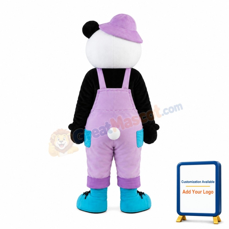 Lively Panda With Pink Pants Mascot Costume