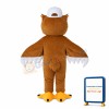 Brown Owl With White Peaked Cap Mascot Costume