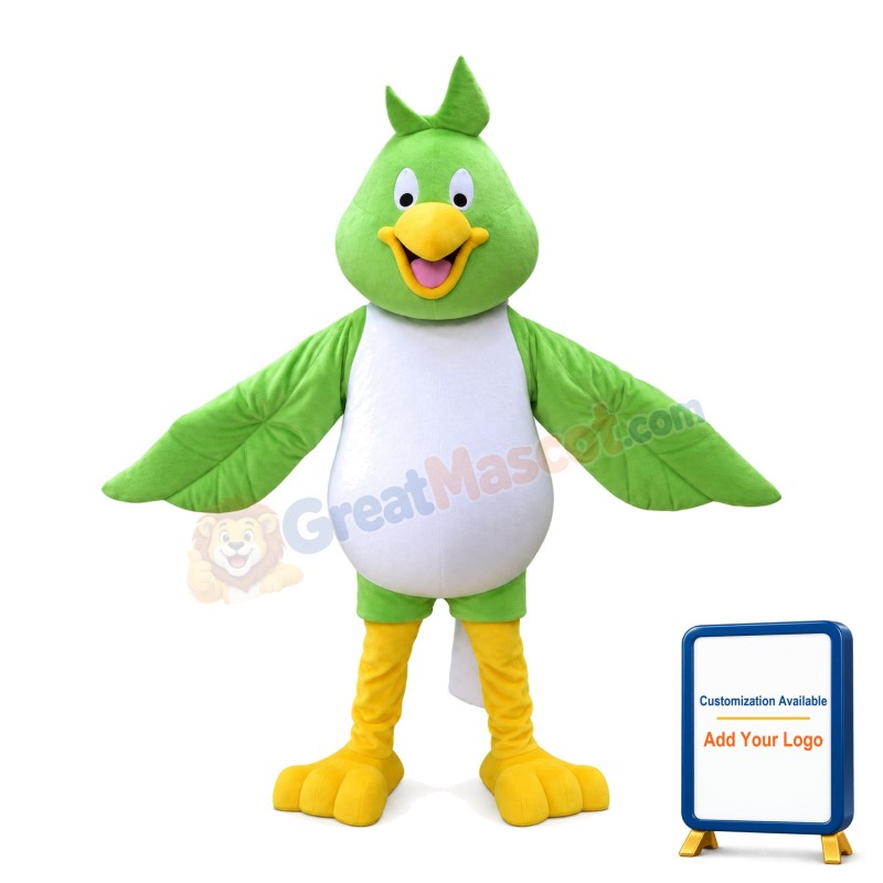 Unisex Emerald Bird Mascot Costume