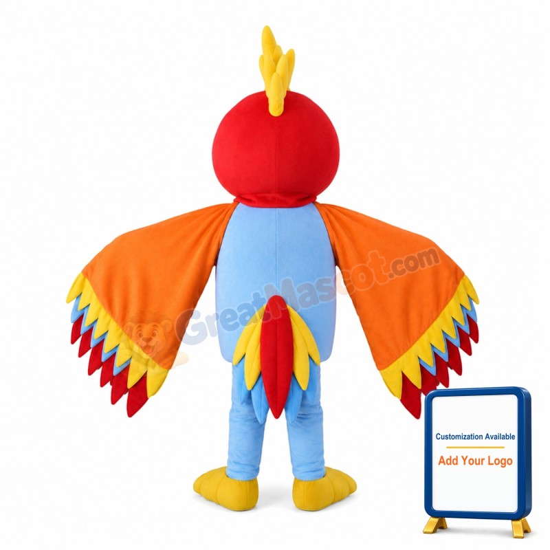 Colorful Bird With Orange Wings Mascot Costume
