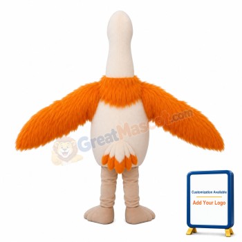 Long Neck Bird With Pink Beak Mascot Costume