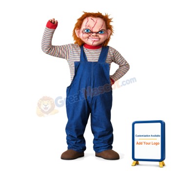 Horrifying Child With Red Blood On Face Mascot Costume