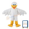 All White Long Fur Bird Mascot Costume