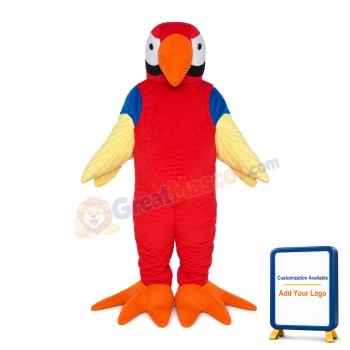 Hairy Cartoon Red Bird Mascot Costume