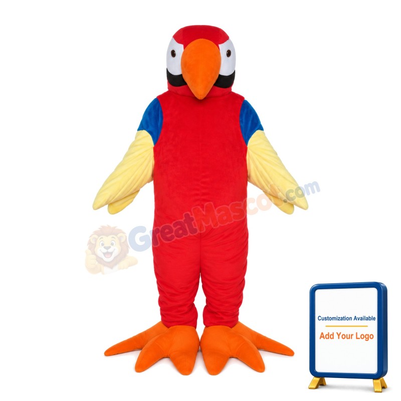 Hairy Cartoon Red Bird Mascot Costume
