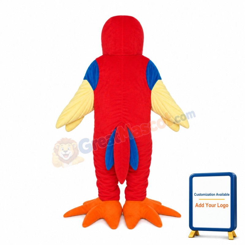 Hairy Cartoon Red Bird Mascot Costume