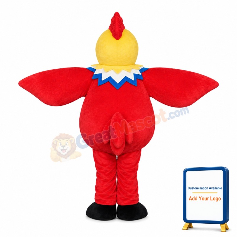 Round Body Red Chicken Mascot Costume