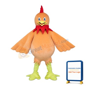 Fat Orange Little Chicken Mascot Costume