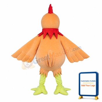 Fat Orange Little Chicken Mascot Costume