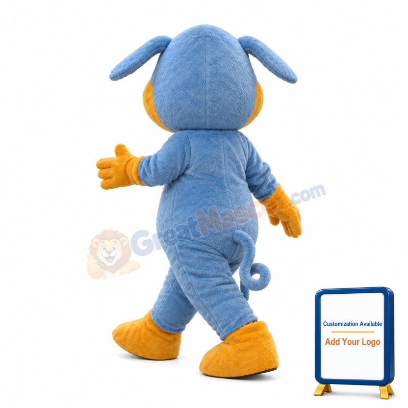 Happy Walking Blue & Yellow Pig Mascot Costume