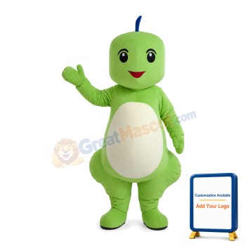 Square Head Cute Green Dinosaur Mascot Costume