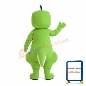 Square Head Cute Green Dinosaur Mascot Costume