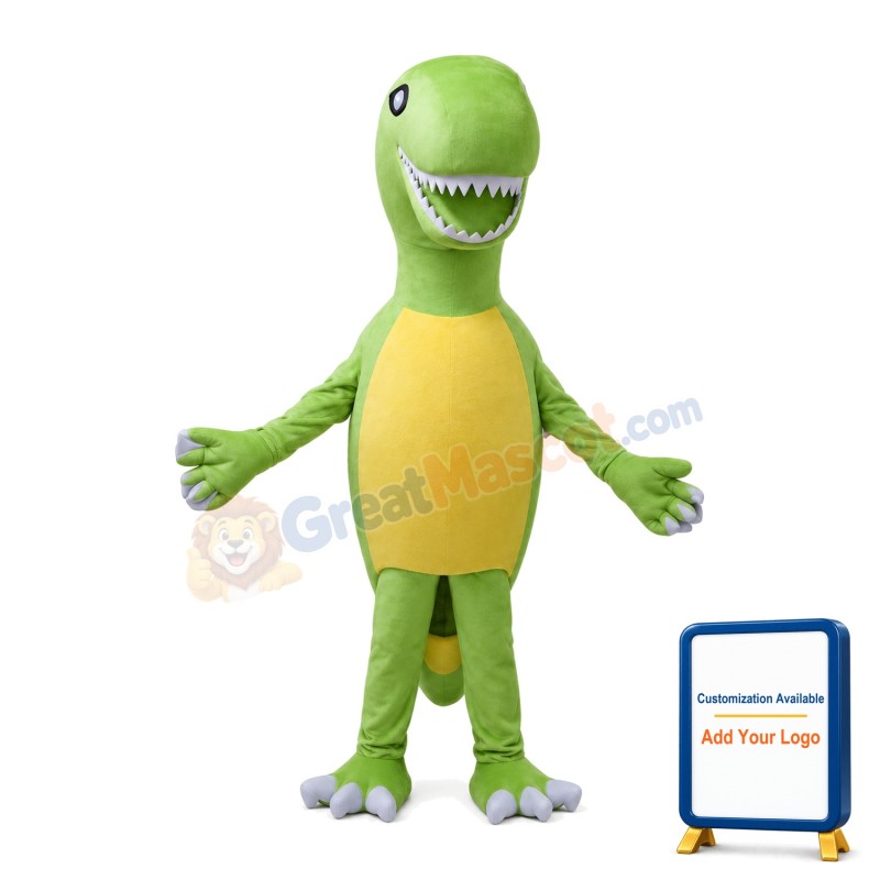 Tall Slim Green Dinosaur Baby Mascot Costume