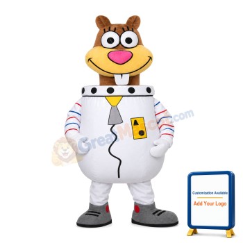 Groundhog Robot With Protruding Teeth Mascot Costume