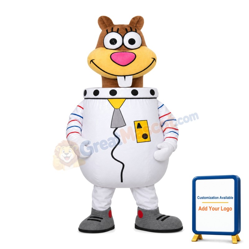 Groundhog Robot With Protruding Teeth Mascot Costume
