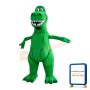 Strong Muscle Green Dinosaur Mascot Costume