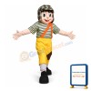 Lively Little Boy With Flying Cap Mascot Costume
