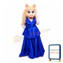 Silver Hair Pig Women With Blue Dress Mascot Costume