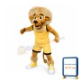 Playing Athlete Lion With Brown Set Mascot Costume